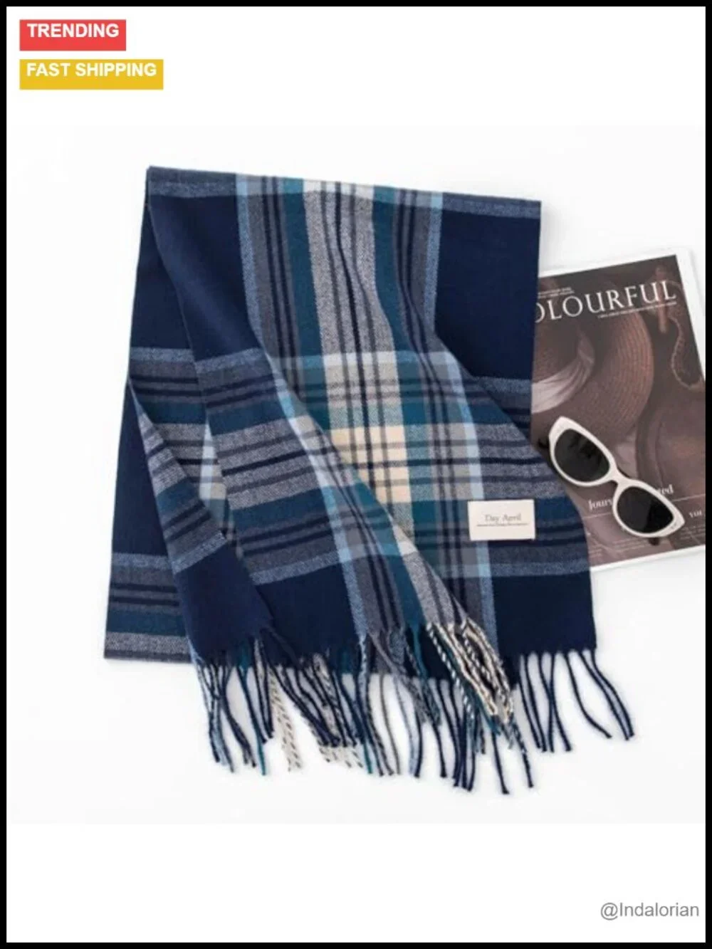 Faux Soft Shawl Wrap with Fringes - Winter Cold Weather Scarf